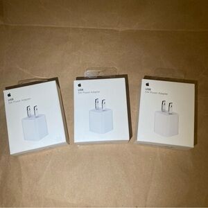 3 x Apple usb 5w power adapter